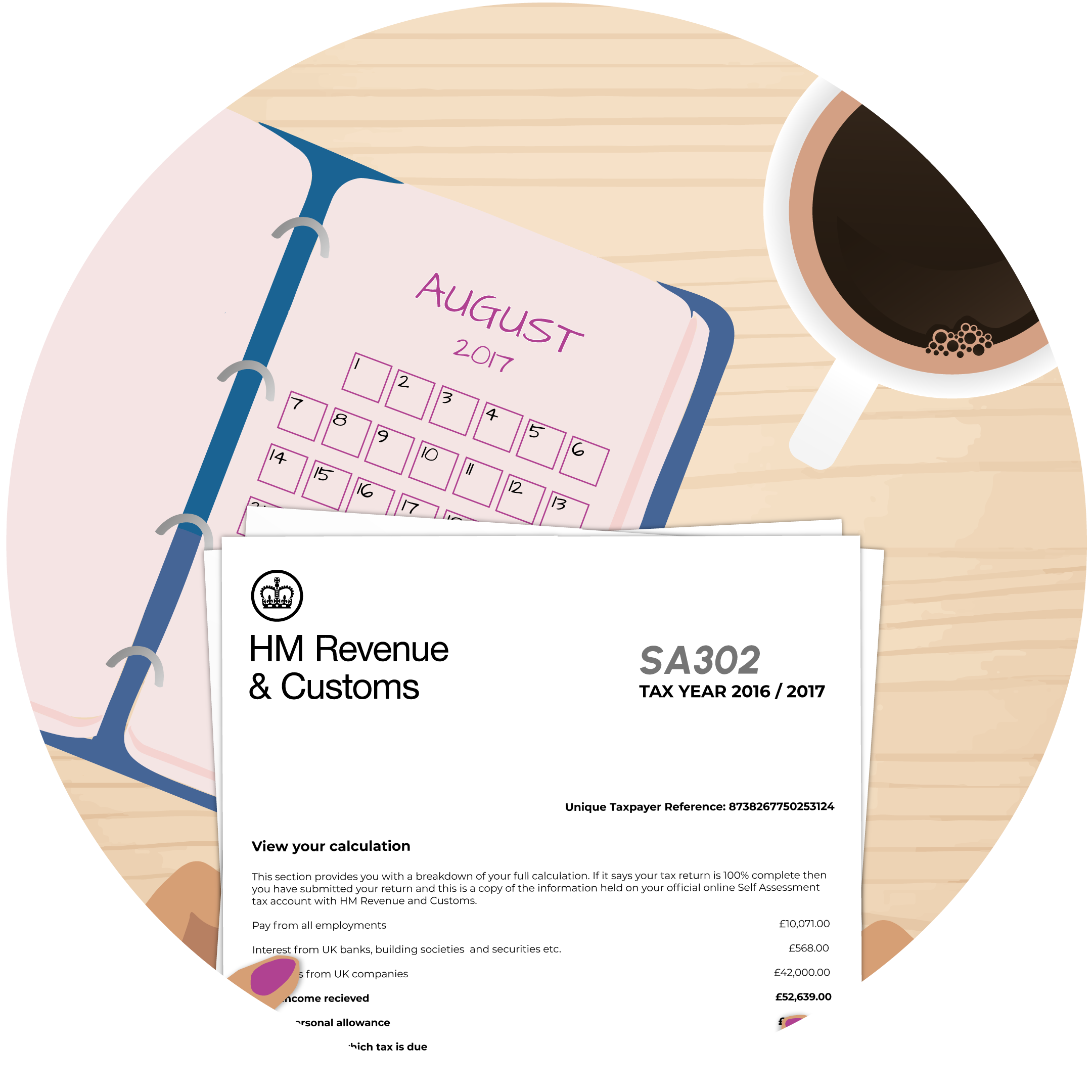 An imaage of some self-employment documents which are used to calculate the appropriate mortgage for self-employed clients.