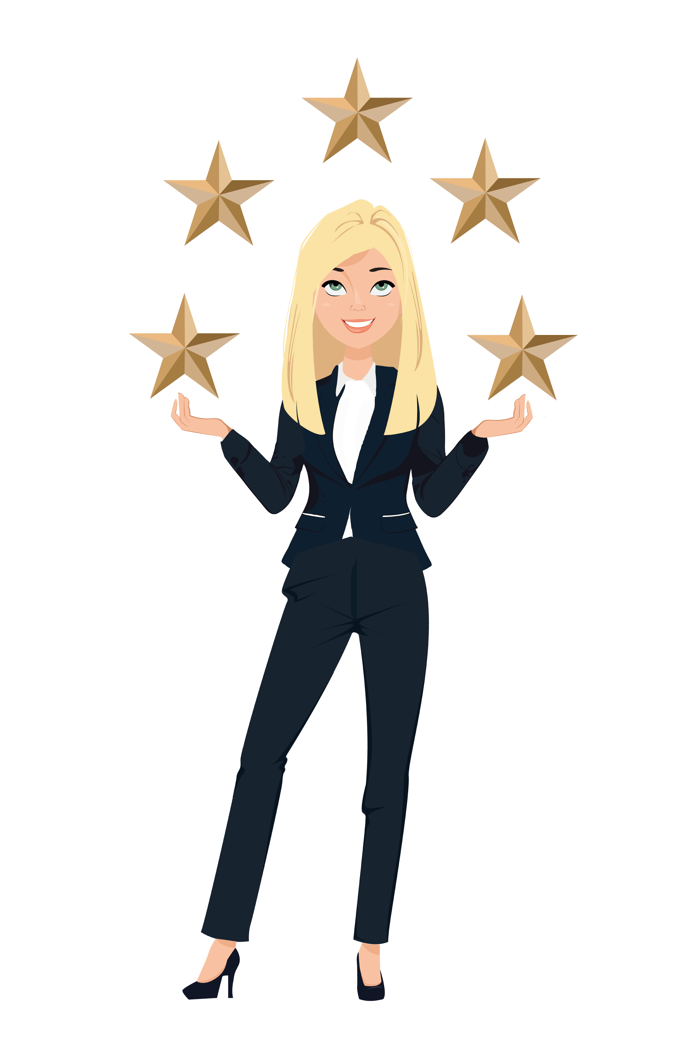 Naomi who is a mortgage broker is juggling five stars to indicate she receives five star reviews for her work.